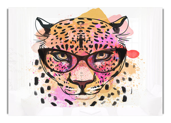 Pfirsichfarbene Leopardenbrille