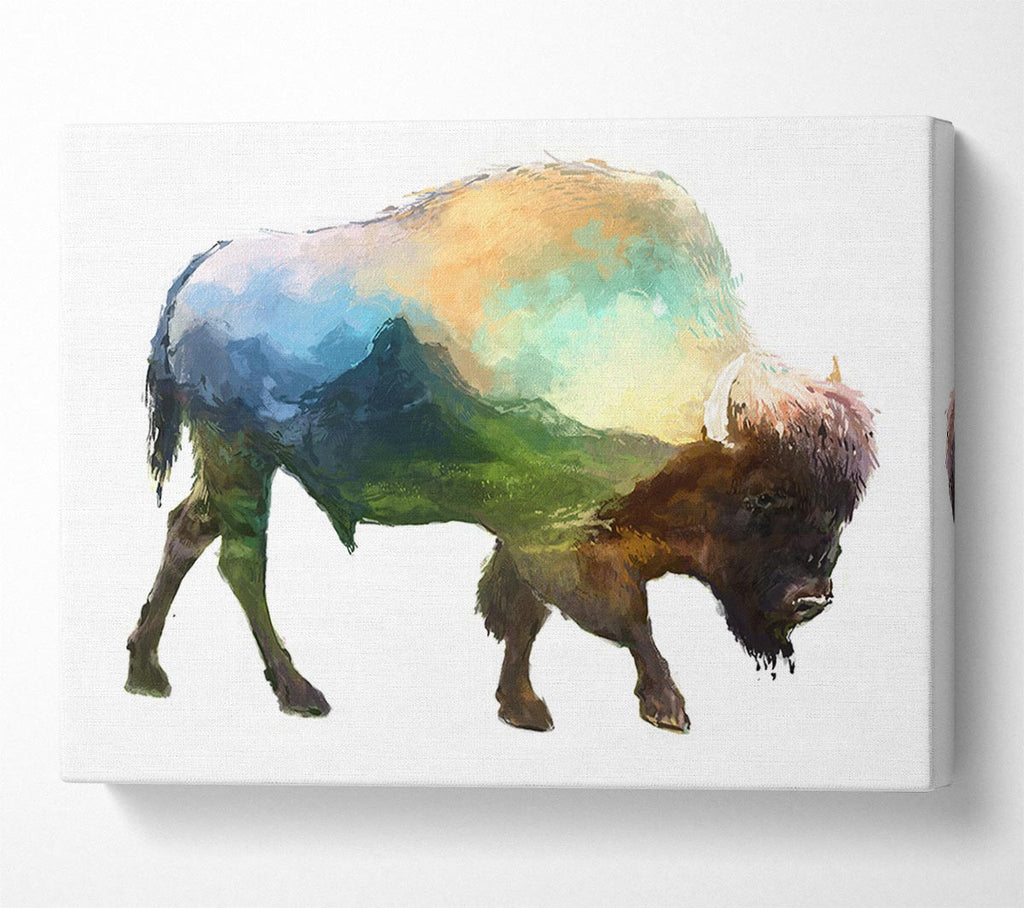 Picture of The Bison Of The Universe Canvas Print Wall Art