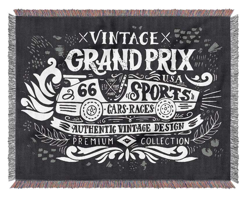 Vintage Grand Prix Type Woven Blanket