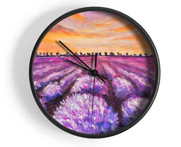 Lavender Fields Supreme Clock - Wallart-Direct UK