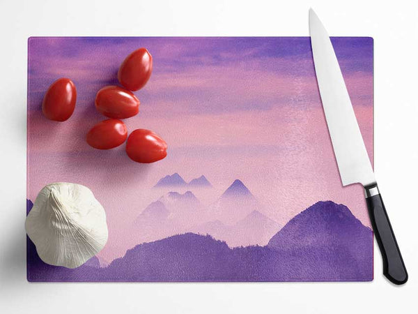 Lavender Mountain Top Glass Chopping Board