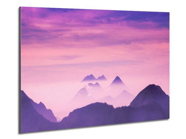 Lavender Mountain Top Metal Print