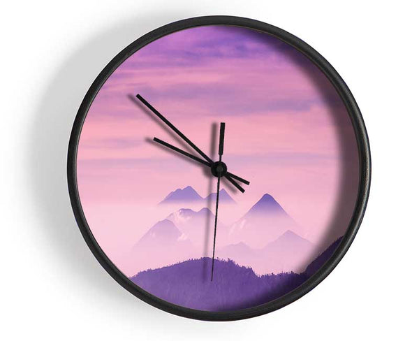 Lavender Mountain Top Clock - Wallart-Direct UK