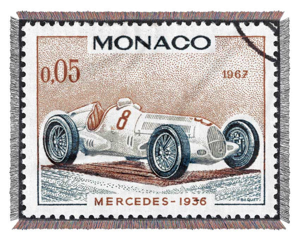 Monaco Race Stamp Woven Blanket