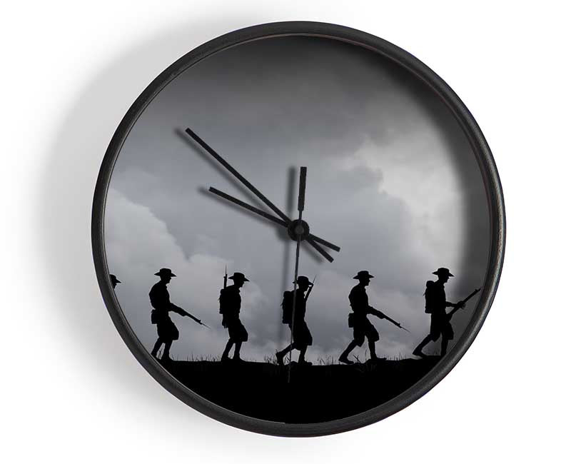 The Troops Silhouette Clock - Wallart-Direct UK