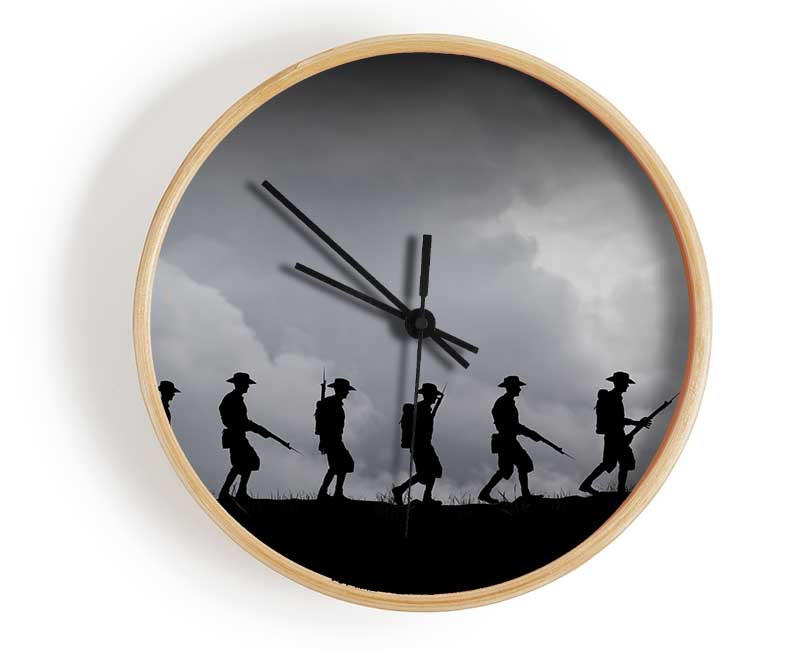 The Troops Silhouette Clock - Wallart-Direct UK