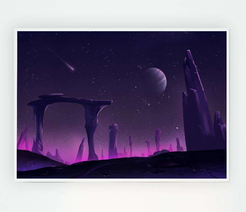 The Purple Planet Print Poster Wall Art