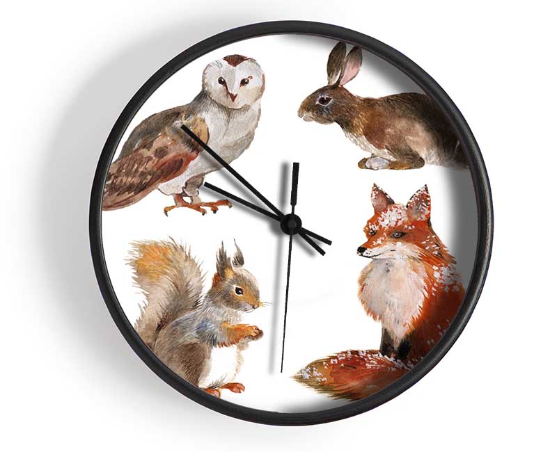 Animals Of The Woodland Clock - Wallart-Direct UK