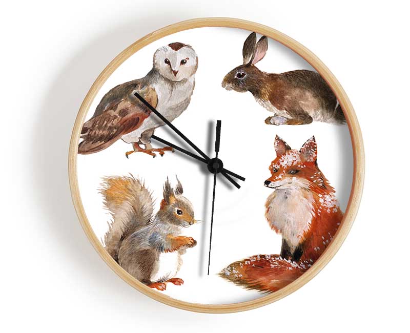 Animals Of The Woodland Clock - Wallart-Direct UK