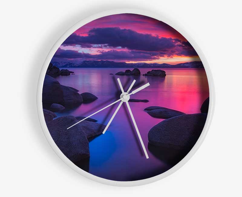 Big Round Stones In The Sand Clock - Wallart-Direct UK