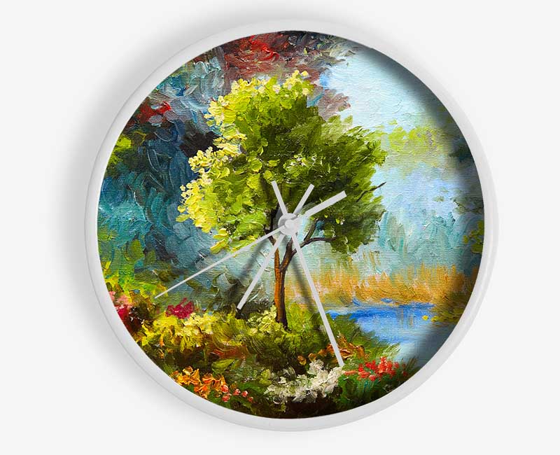 The Tree In The Beautiful Woodland Clock - Wallart-Direct UK