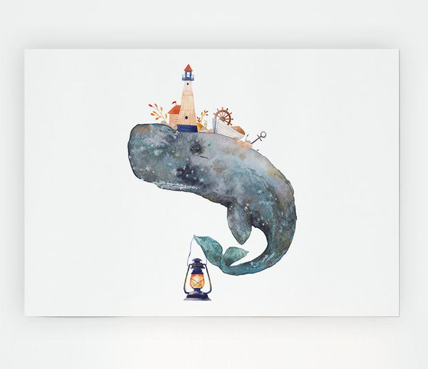 The Seaside Whale Print Poster Wall Art