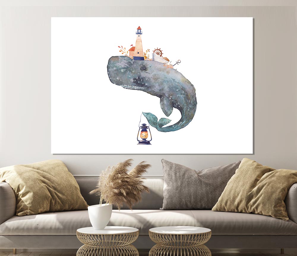 The Seaside Whale Print Poster Wall Art