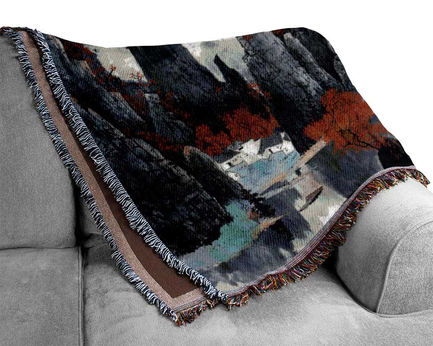 Tall Rock Structures In The Valley Woven Blanket