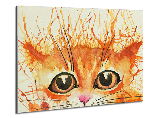 Watercolour Ginger Cat Splat