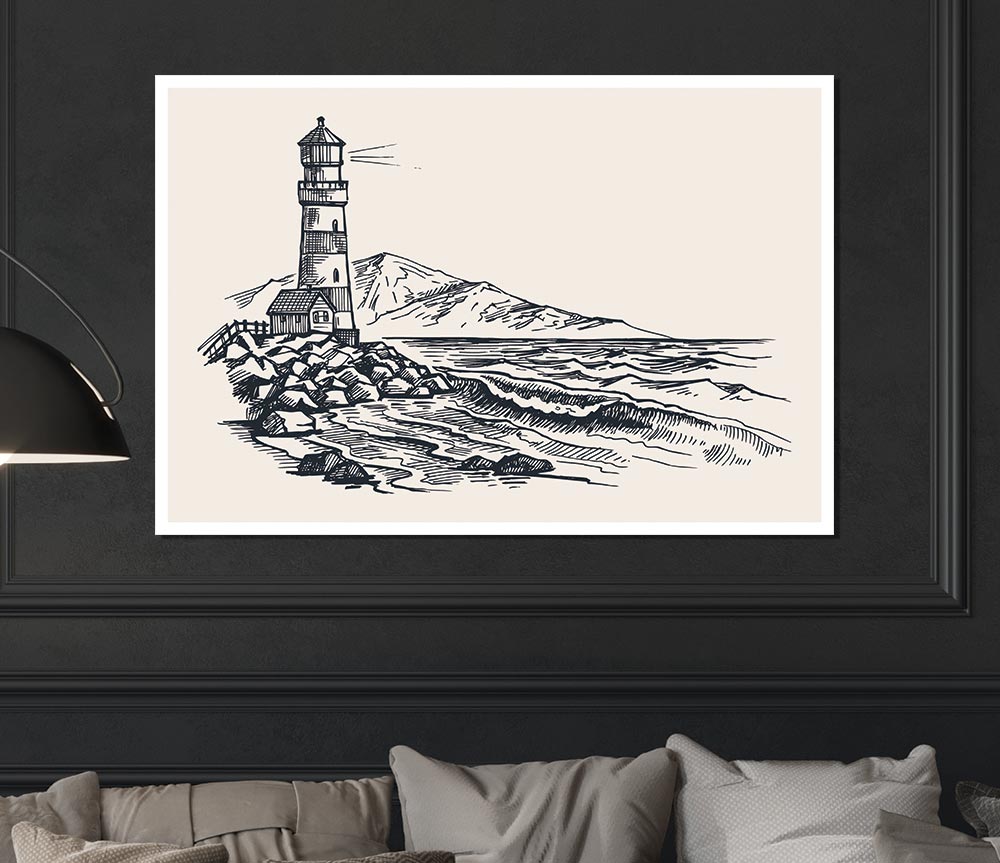 The Lighthouse On The Coast Print Poster Wall Art