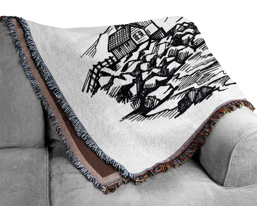 The Lighthouse On The Coast Woven Blanket