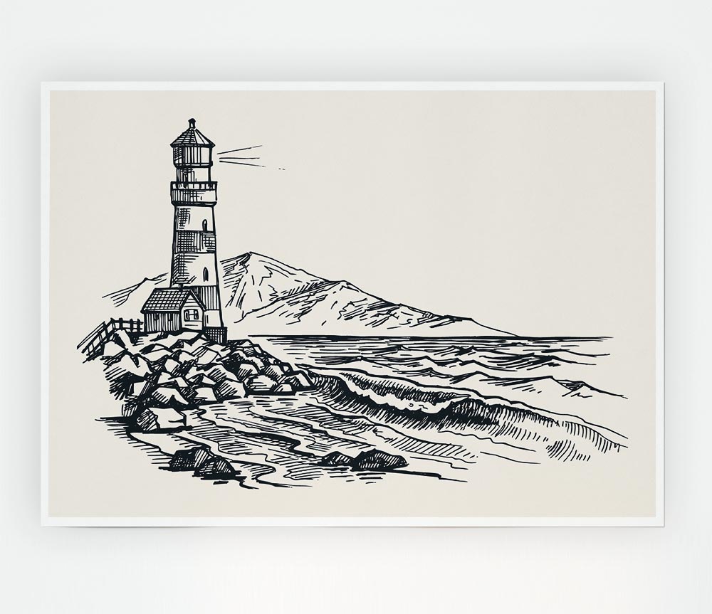 The Lighthouse On The Coast Print Poster Wall Art