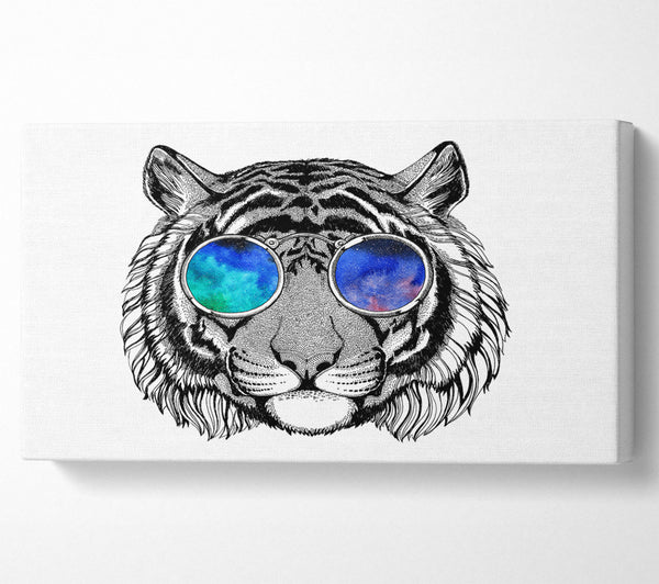 Brille auf einem Tiger-Hipster