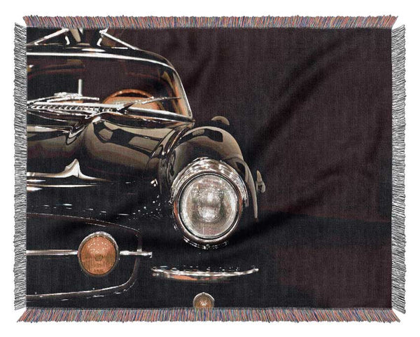 Classic Car Headlight Black Woven Blanket