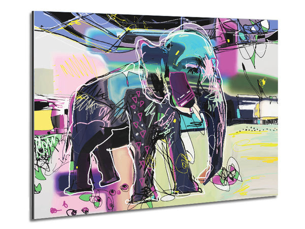 Modern Elephant Vector Metal Print