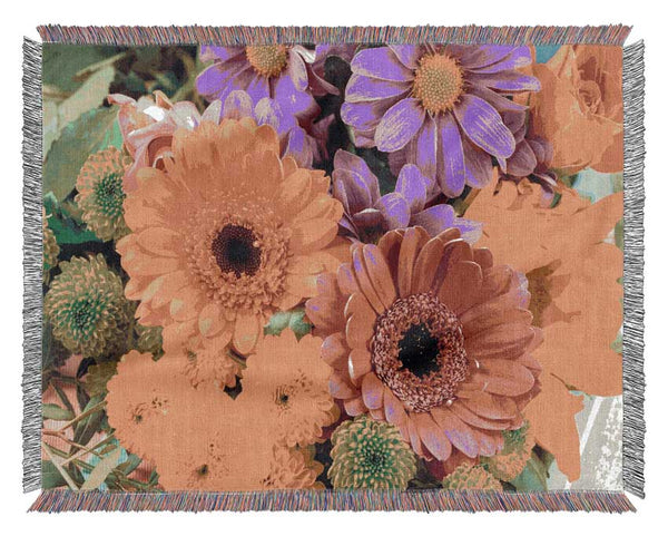 Gerbera Flower Mix Woven Blanket