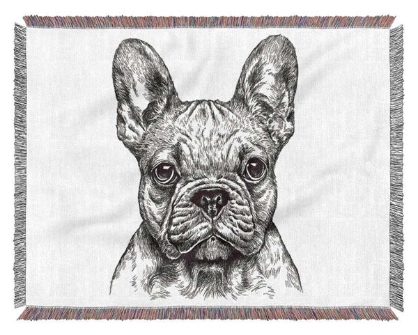 French Bulldog Sketch Woven Blanket