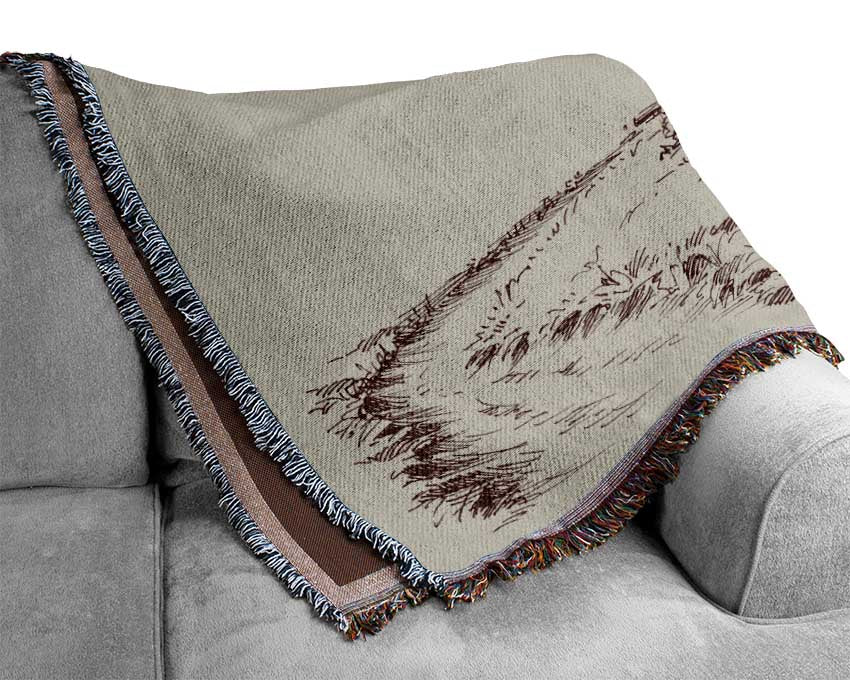 Sketch Of The Canadian Pines Woven Blanket