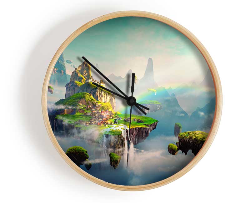 Floating City Paradise Clock - Wallart-Direct UK