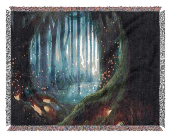 Magical Forest Orbs Woven Blanket