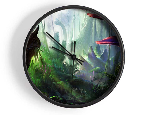 Triceratop Forest Clock - Wallart-Direct UK