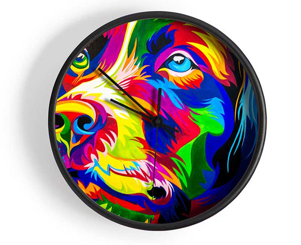 The Stunning Colourful Dog Clock - Wallart-Direct UK