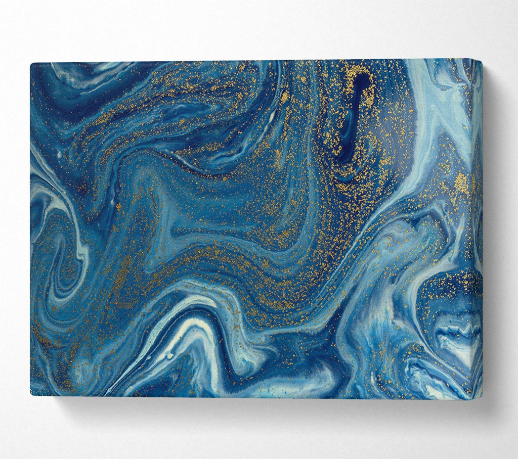 Picture of Blue Glitter Flow Canvas Print Wall Art