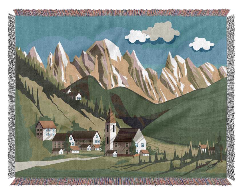 Village In Sweden Woven Blanket