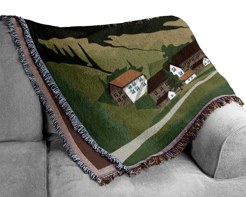 Village In Sweden Woven Blanket