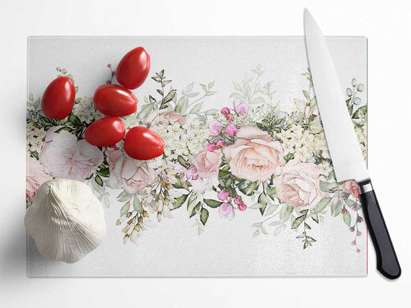 Wedding Flowers Of Beauty Glass Chopping Board