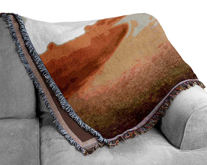 Red Motorcar Racer Woven Blanket