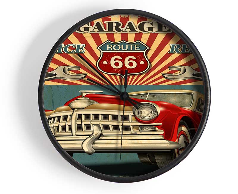 Route 66 Garage Clock - Wallart-Direct UK