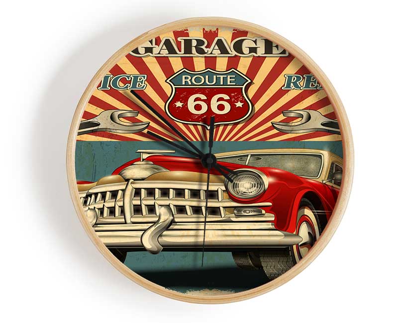 Route 66 Garage Clock - Wallart-Direct UK