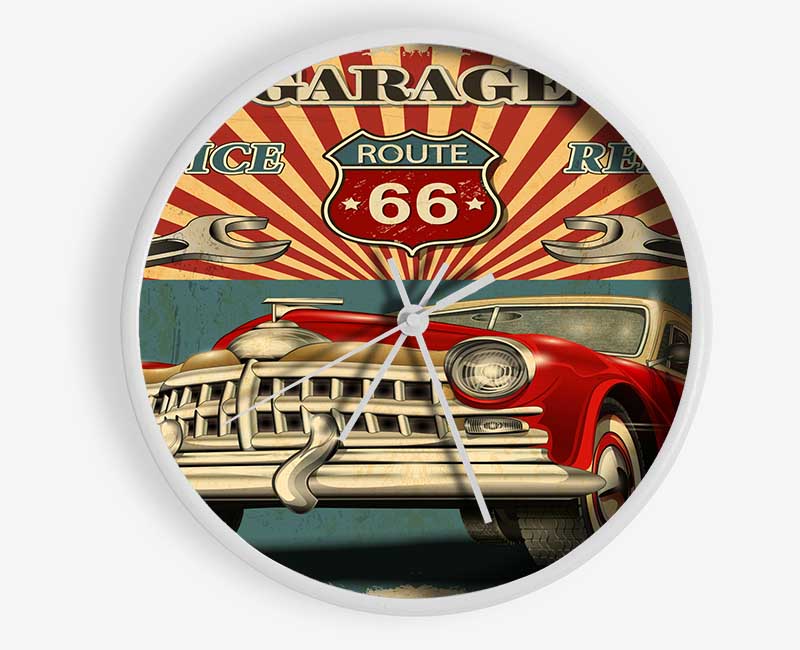 Route 66 Garage Clock - Wallart-Direct UK