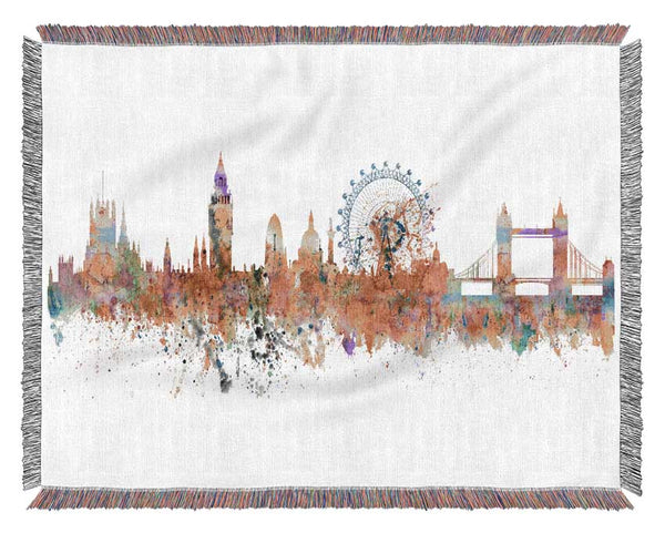 London Skyline Splatter Woven Blanket