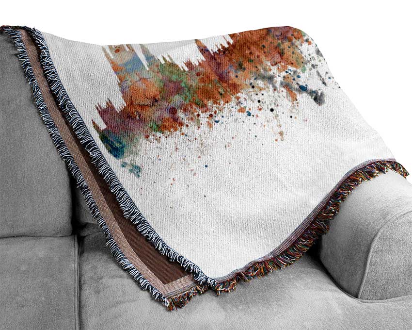 London Skyline Splatter Woven Blanket