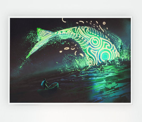 The Whale Jumping Out The Ocean Print Poster Wall Art
