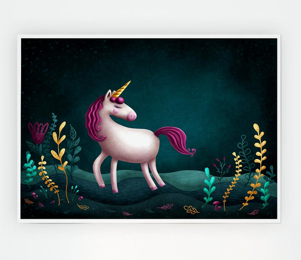 The Happy Unicorn Print Poster Wall Art