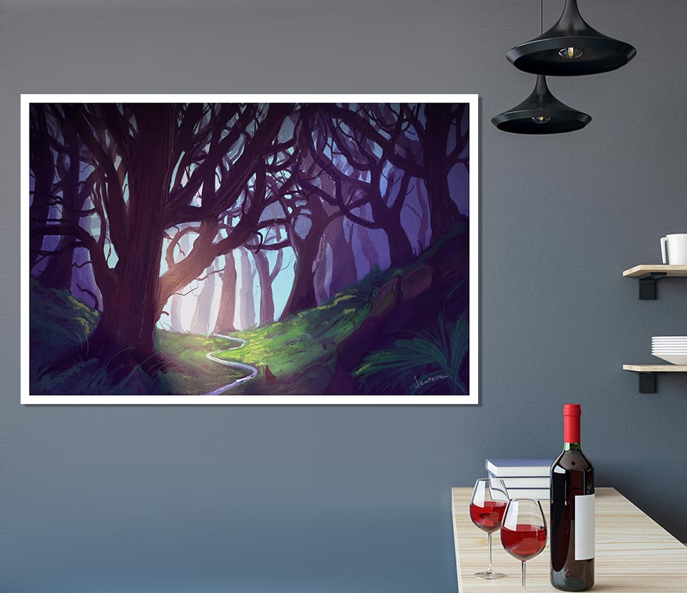 The Scary Woodland Walk Print Poster Wall Art