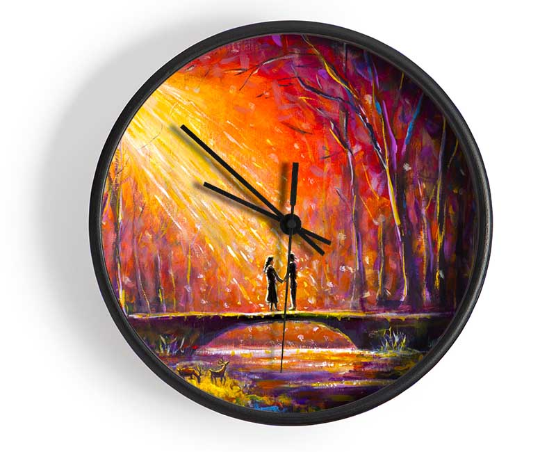 The Bridge To Meet In The Woodland Clock - Wallart-Direct UK