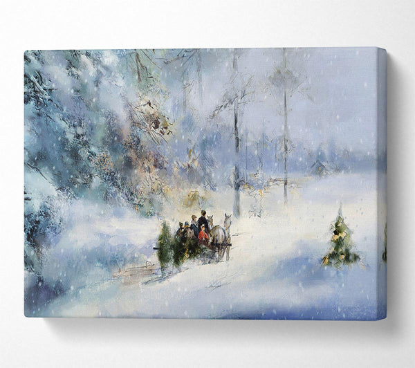 Picture of Traveling Through The Snow Canvas Print Wall Art