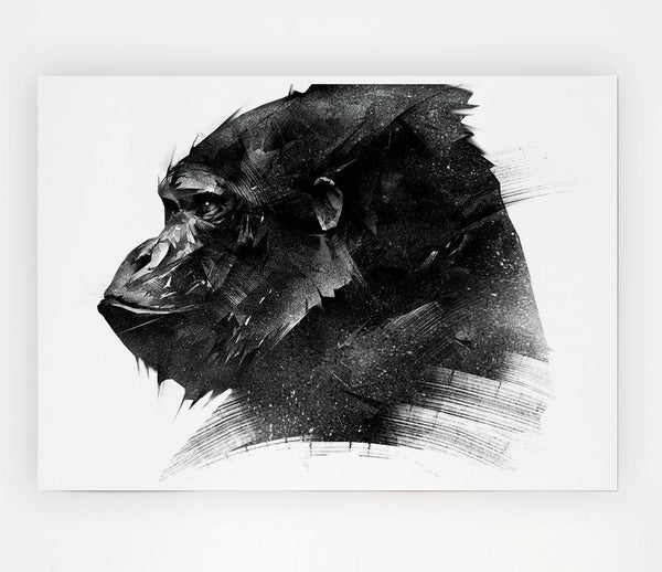 Washed Out Gorilla Print Poster Wall Art