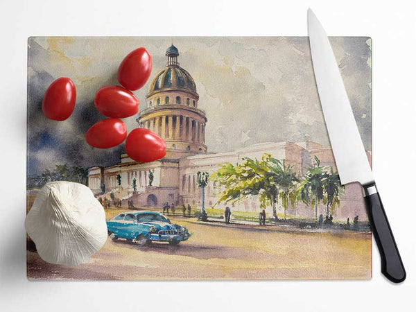 Drive Through Mexico Glass Chopping Board