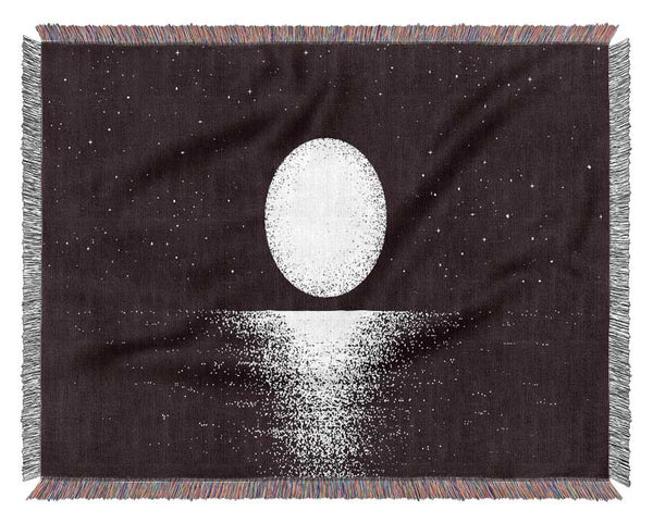 Moonlight Over The Sea Woven Blanket